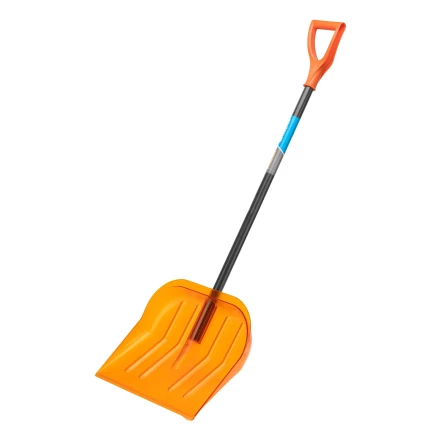 Лопата для уборки снега поликарбонат Сибртех, 465х410х1390 мм, стальной черенок, усиленная 61655 купить в Муравленко