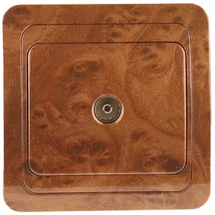 Розетка СВЕТОЗАР &quot;ГАММА&quot; телевизионная, цвет орех SV-54115-N купить в Муравленко