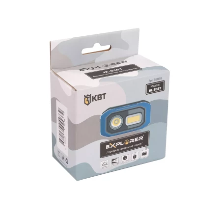 Фонарик налобный светодиодный со встроенным аккумулятором КВТ HL-6567 (88899) купить в Муравленко