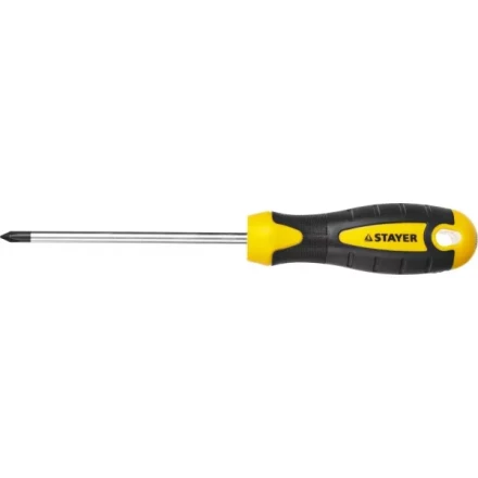Отвертка STAYER &quot;MASTER&quot; &quot;ТECHNO&quot;, двухкомпонентная рукоятка, магнитный наконечник, Cr-V, PH1x100мм 2508-1-10_z02 купить в Муравленко