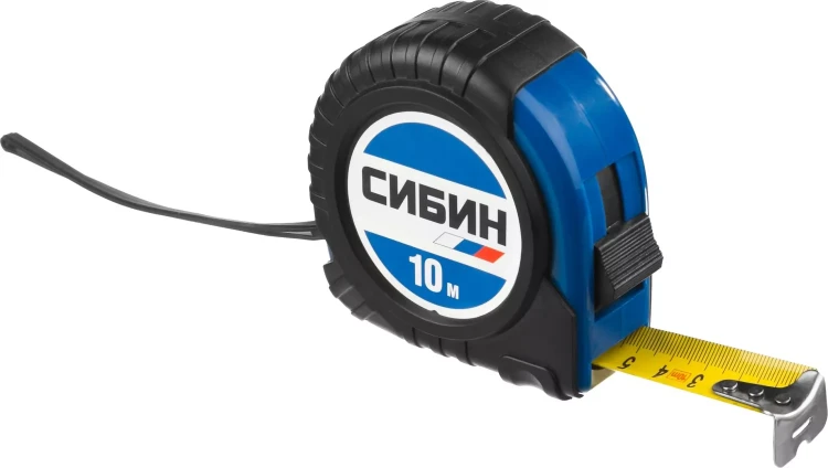 Рулетка СИБИН, обрезиненный пластиковый корпус, 10м/25мм 34019-10-25 купить в Муравленко