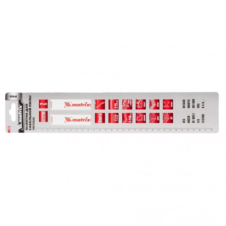 Полотна универсальные для сабельной пилы S1222VF   275/1,8-2,5мм Bimetal 2штуки  PRO Matrix 782003 купить в Муравленко