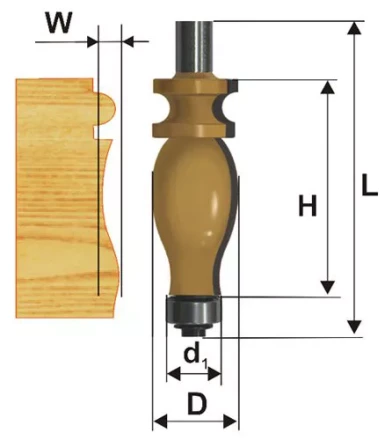 Фреза кромочная фигурная Ф25,4Х42,9 мм хвостовик 12 мм Энкор 46414 купить в Муравленко