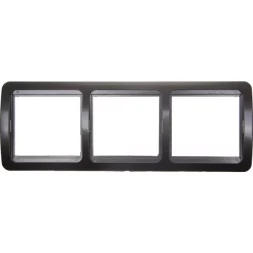 Панель СВЕТОЗАР &quot;ГАММА&quot; накладная, горизонтальная, цвет темно-серый металлик, 3 гнезда SV-54148-DM