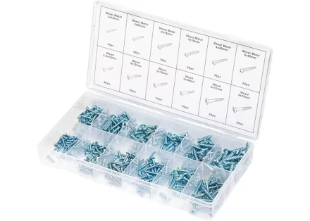 Набор саморезов по дереву и металлу 360 предметов СИБРТЕХ 47618 купить в Муравленко