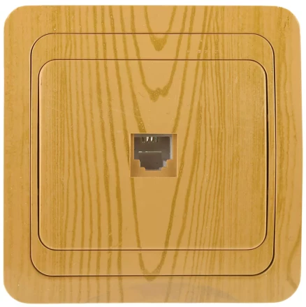 Розетка СВЕТОЗАР &quot;ГАММА&quot; телефонная, одинарная, цвет ольха SV-54117-A купить в Муравленко