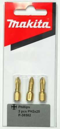 Биты Makita PH2 25мм 3шт, алмазные (P-38582) купить в Муравленко