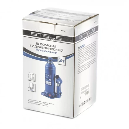 Домкрат гидравлический бутылочный 3 т h подъема 188-363 мм Stels 51161 купить в Муравленко