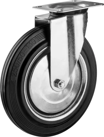 Колеса поворотные из литой резины с металлическим диском серия ПРОФЕССИОНАЛ купить в Муравленко