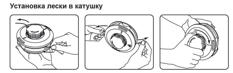 Катушка триммерная  полуавтоматическа легкая заправка лески, гайка M10x1.25 левая резьба винт M10-M10 левая резьба алюминиевая кнопка  DENZEL 96322 купить в Муравленко