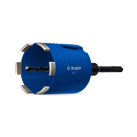 ЗУБР АСК d 72 мм (М16, рабочая глубина 75 мм, лазерная сварка), алмазная сегментная коронка для подрозетников, Профессионал (29875-72) купить в Муравленко