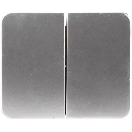 Выключатель СВЕТОЗАР &quot;ГАММА&quot; двухклавишный, без вставки и рамки, цвет светло-серый металлик, 10A/~250B SV-54134-SM купить в Муравленко