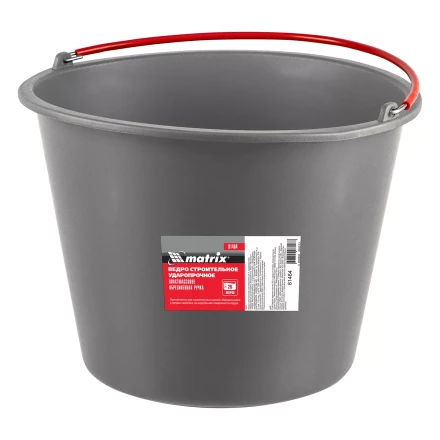 Ведро строительное пластмассовое Matrix 20 л, ударопрочное, обрезиненная ручка, 81464 купить в Муравленко