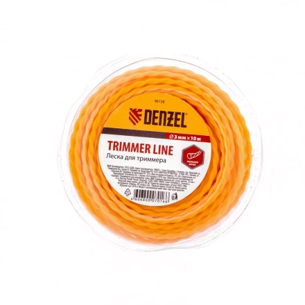 Леска для триммера овальная витая 3,0 мм х 10 м блистер Россия Denzel 96138 купить в Муравленко