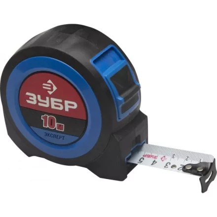 Рулетка ЗУБР, сверхширок полотно, особо длинный вылет, нейлон покрытие, упрочненный двухкомп корпус, 10м/27мм 34059-10-27 купить в Муравленко