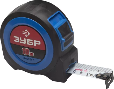 Рулетка ЗУБР, сверхширок полотно, особо длинный вылет, нейлон покрытие, упрочненный двухкомп корпус, 10м/27мм 34059-10-27 купить в Муравленко