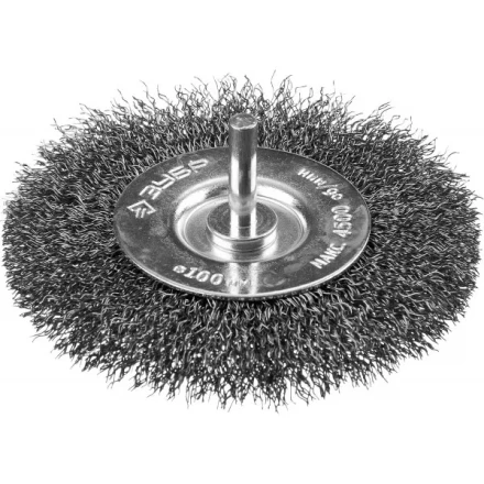 ЗУБР &quot;ПРОФЕССИОНАЛ&quot;. Щетка дисковая для дрели, витая стальная проволока 0,3мм, 100мм 35198-100_z02 купить в Муравленко