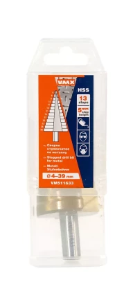 Сверло для металла ступенчатое 4-39 13 ступ ход 5 VMX 511633 купить в Муравленко