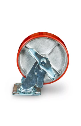 Колесо большегрузное поворотное SCpb 80 200 мм полиуретановое с тормозом (N) 1024153 купить в Муравленко