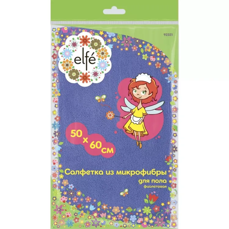 Салфетка из микрофибры для пола фиолетовая 500х600 мм Elfe 92331 купить в Муравленко