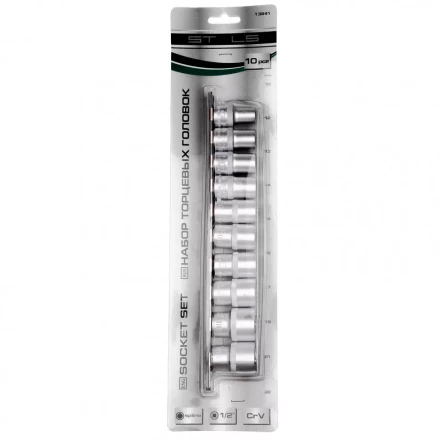 Набор универсальных торцевых головок 1/2 SpLine CrV 10 шт 10-22 мм Stels 13641 купить в Муравленко