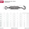 Талреп ЗУБР "ПРОФЕССИОНАЛ"  DIN 1480, крюк-кольцо, оцинкованный, кованая натяжная муфта, М6, 15 шт 4-304355-06 купить в Муравленко