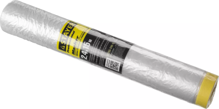 Пленка STAYER "PROFESSIONAL" защитная с клейкой лентой "МАСКЕР", HDPE, 9мкм, 2,4х15м 12255-240-15 купить в Муравленко
