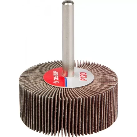 Круг шлифовальный ЗУБР &quot;МАСТЕР&quot; веерный лепестковый, на шпильке, тип КЛО, зерно-электрокорунд нормальный, P120, 20х50мм 36601-120 купить в Муравленко
