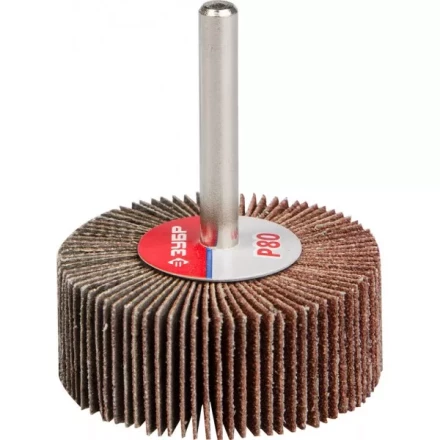 Круг шлифовальный ЗУБР &quot;МАСТЕР&quot; веерный лепестковый, на шпильке, тип КЛО, зерно-электрокорунд нормальный, P80, 20х50мм 36601-080 купить в Муравленко