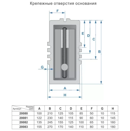 Тиски  машинные крестовинные 150мм 20083 купить в Муравленко