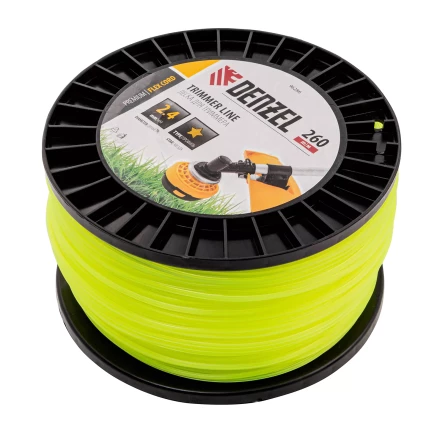 Леска для триммера звезда Denzel, 2,4мм х 260м, на DIN катушке FLEX CORD, 96286 купить в Муравленко