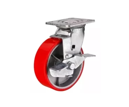 Колесо большегрузное поворотное SCpb 93 75 мм полиуретановое с тормозом (F) 1027219 купить в Муравленко