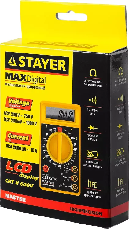 Мультиметр STAYER "MASTER" MAXDigital цифровой 45306 купить в Муравленко