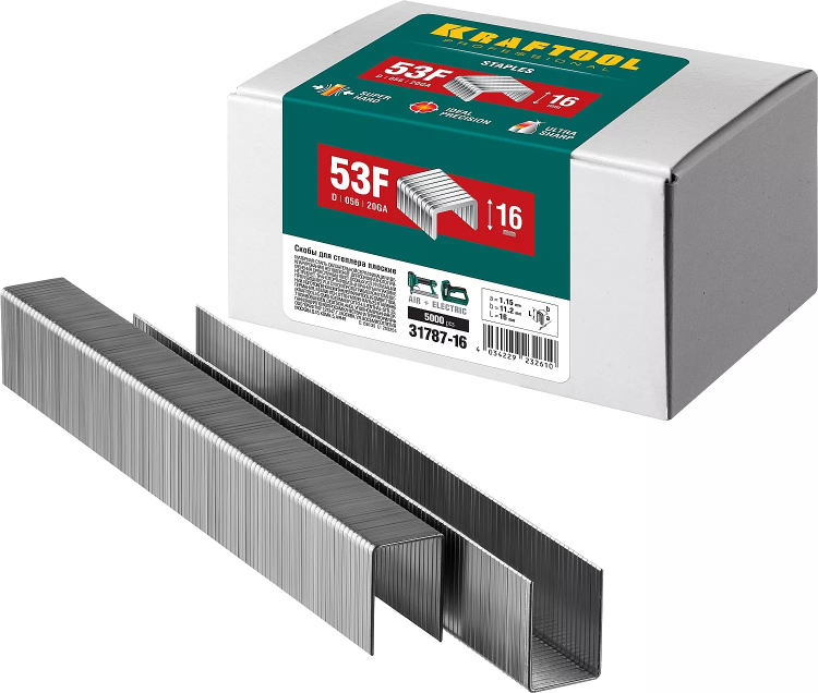 Скобы тип 20GA (53F / D / 056) 5000 шт 31787-16 купить в Муравленко