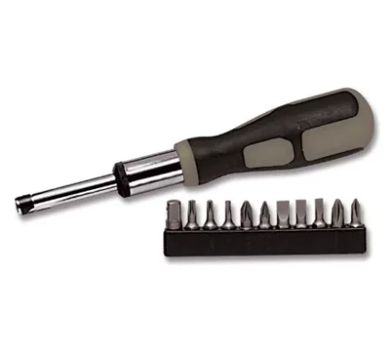 Отвертка реверсивная, набор бит, 11 шт., CrV  MATRIX MASTER 11546 купить в Муравленко