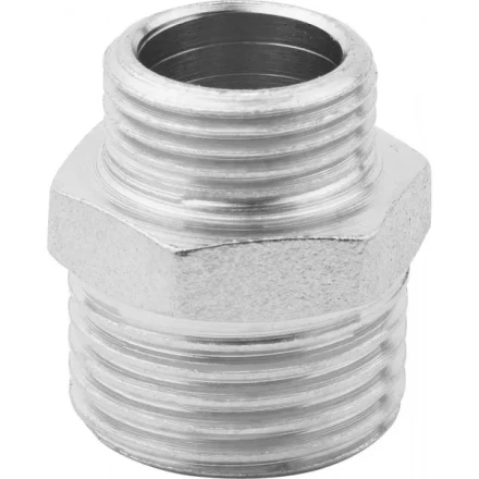 Бочонок ЗУБР &quot;ЭКСПЕРТ&quot; переходной, никелированная латунь, 1/2&quot;-3/8&quot; 51243-1/2-3/8 купить в Муравленко