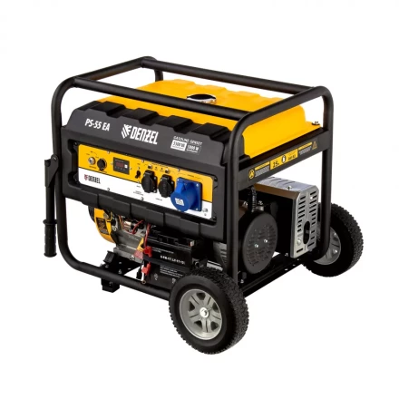 Генератор бензиновый PS 55 EA, 5.5 кВт, 230 В, 25 л, коннектор автоматики 5 PIN, электростартер Denzel 9468743 купить в Муравленко