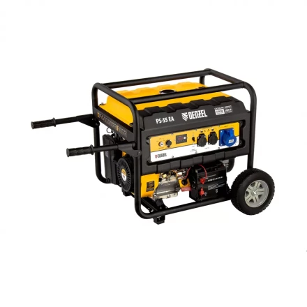 Генератор бензиновый PS 55 EA, 5.5 кВт, 230 В, 25 л, коннектор автоматики 5 PIN, электростартер Denzel 9468743 купить в Муравленко