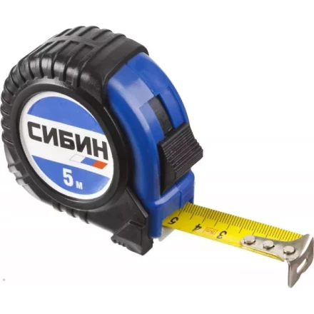 Рулетка СИБИН, обрезиненный пластиковый корпус, 5м/25мм 34019-05-25 купить в Муравленко