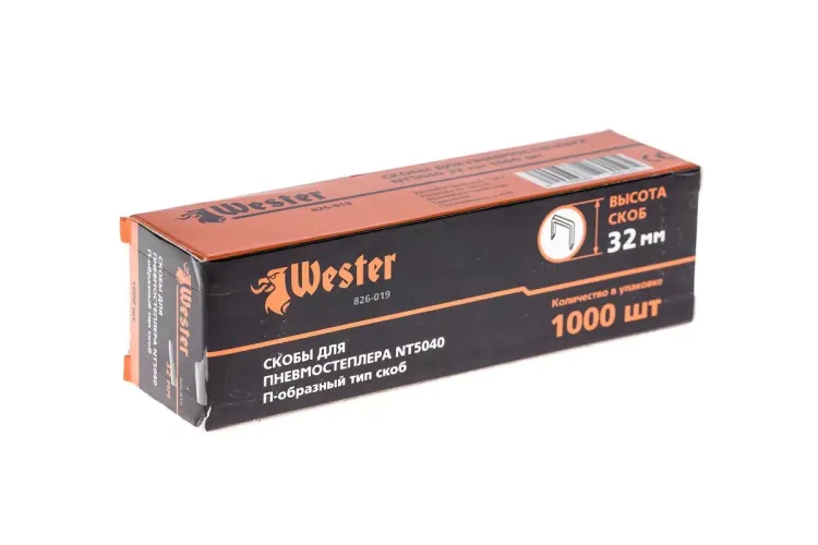 Скобы для степлера WESTER 826-019 32 мм, тип 18GA, 1000 шт. купить в Муравленко