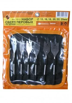 Набор сверл перовых  6 шт.12-25х152мм в сум1/1/40 19121 купить в Муравленко