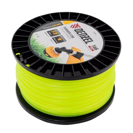 Леска для триммера звезда Denzel, 3,0мм х 166м, на DIN катушке FLEX CORD, 96288 купить в Муравленко