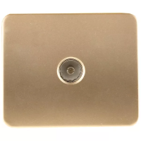 Розетка СВЕТОЗАР "ГАММА" телевизионная, без вставки и рамки, цвет золотой металлик SV-54115-GM