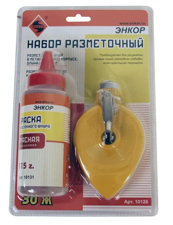Набор разметочный металлический корпус 30 м краска красная Энкор 10126 купить в Муравленко