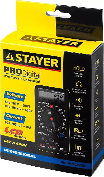 Мультиметр STAYER "PROFESSIONAL" PRODigital цифровой 45310 купить в Муравленко