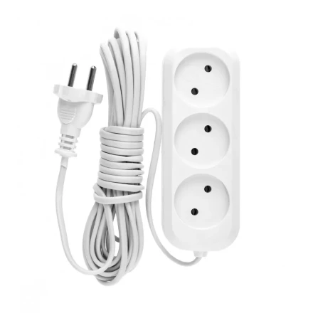 Удлинитель бытовой без заземления 7 м 3 розетки 6 А серия УХ6 Denzel 95928 купить в Муравленко