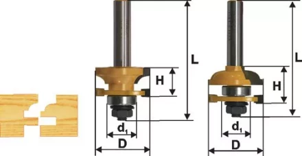 Набор фрез комбинированных рамочных хвостовик 12 мм 2 штуки 46536 купить в Муравленко