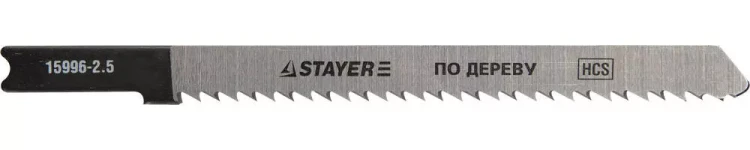 Полотна STAYER "PROFI", U101BR, для эл/лобзика, HCS, по дереву, фанере, ламинату, обратн. рез, US-хвост., шаг 2,5мм, 75мм, 2шт 15996-2.5_z01 купить в Муравленко