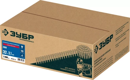 ЗУБР CRN 32 х 3.1 мм, барабанные гвозди кровельные оцинкованные, 7200 шт (305385-32) купить в Муравленко