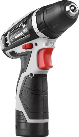 Дрель-шуруповерт ЗУБР &quot;МАСТЕР&quot;, Литий-ион, 2 скорости, реверс, 12В, 1.5 А/ч, 10 мм, 0-360 / 0-1400 об/мин, 2 АКБ, БЗУ, блокировка шпинделя ДА-12-2-Ли КНМ1 купить в Муравленко